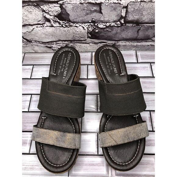 Donald Pliner Shera Copper Metallic Straps Cork Wedge Sandals Women 7.5M US/38EU - Picture 5 of 16